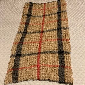 Textured Plaid Knit Scarf